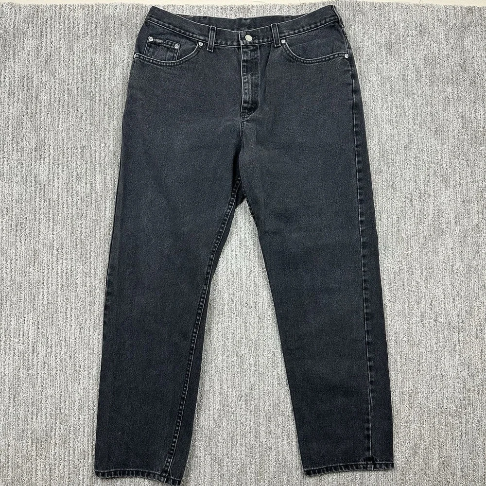 Vintage Lee Mens Jeans 36x32 Black Denim Made in USA Skater‎ Grunge Fits 34x30
